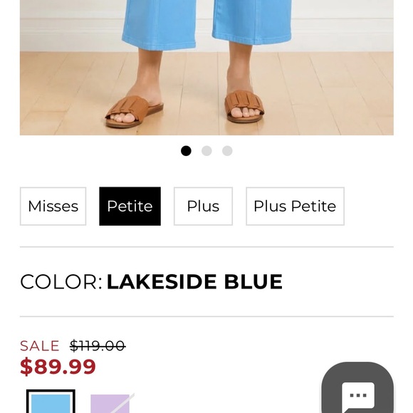 Talbot Wide Leg Crop jeans Lakeside Blue Size 0P - Picture 9 of 15